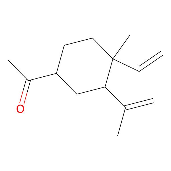 2D Structure of 1-[(1S,3R,4R)-4-ethenyl-4-methyl-3-prop-1-en-2-ylcyclohexyl]ethanone