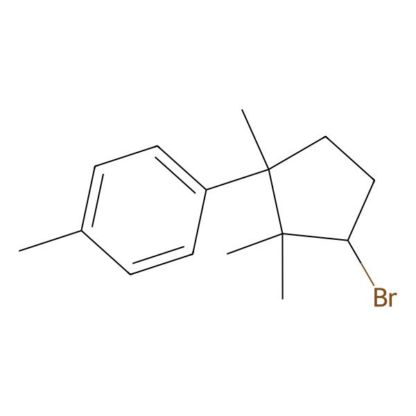 2D Structure of 1-[(1S,3s)-3-bromo-1,2,2-trimethylcyclopentyl]-4-methylbenzene