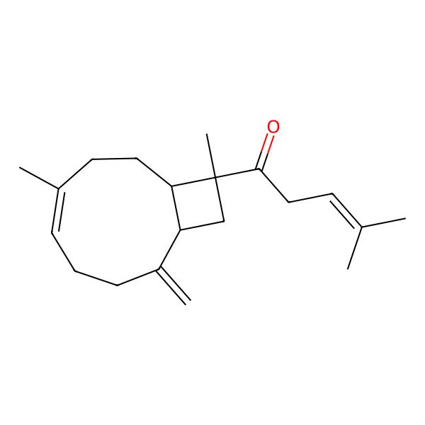 2D Structure of 1-[(1S,5E,9R,10R)-6,10-dimethyl-2-methylidene-10-bicyclo[7.2.0]undec-5-enyl]-4-methylpent-3-en-1-one