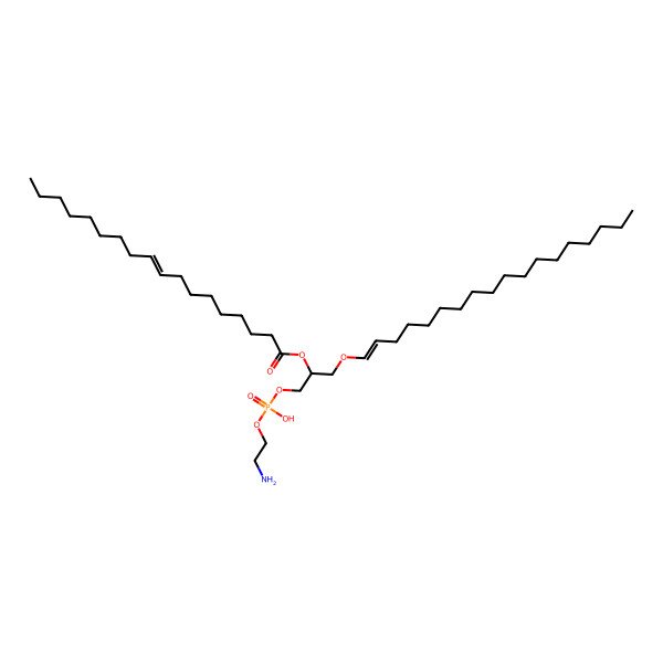 2D Structure of 1-(1Z-octadecenyl)-2-(9Z-octadecenoyl)-sn-glycero-3-phosphoethanolamine