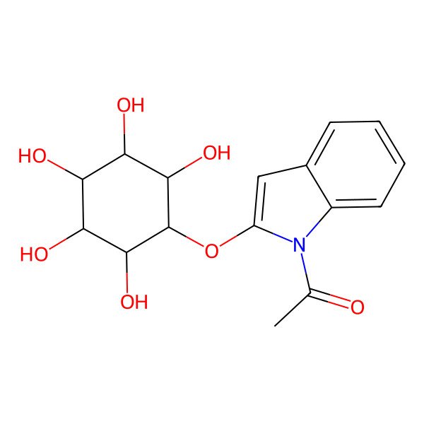 2D Structure of 1-[2-(2,3,4,5,6-Pentahydroxycyclohexyl)oxyindol-1-yl]ethanone