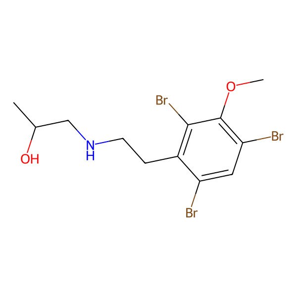 2D Structure of 1-[2-(2,4,6-Tribromo-3-methoxyphenyl)ethylamino]propan-2-ol