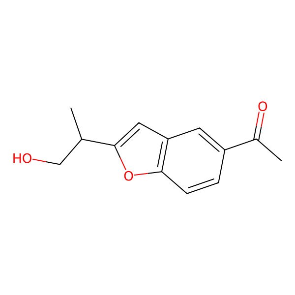 2D Structure of 1-[2-[(2R)-1-hydroxypropan-2-yl]-1-benzofuran-5-yl]ethanone