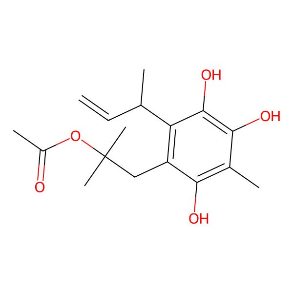 2D Structure of [1-[2-[(2R)-but-3-en-2-yl]-3,4,6-trihydroxy-5-methylphenyl]-2-methylpropan-2-yl] acetate