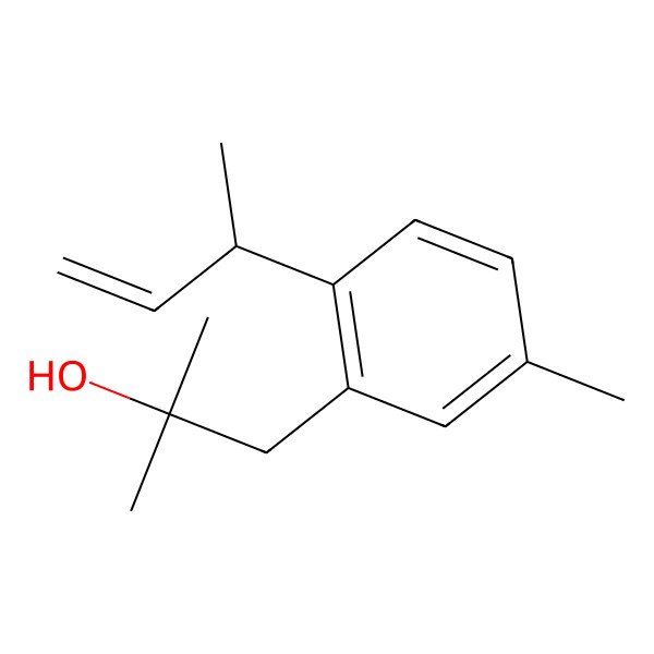 2D Structure of 1-[2-[(2R)-but-3-en-2-yl]-5-methylphenyl]-2-methylpropan-2-ol