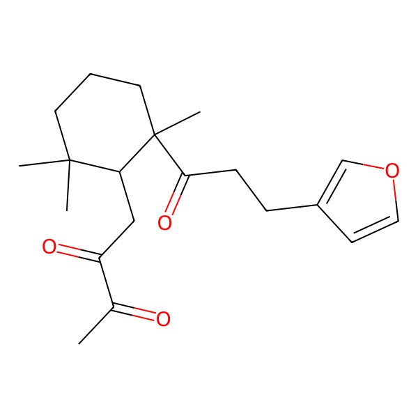 2D Structure of 1-[2-[3-(Furan-3-yl)propanoyl]-2,6,6-trimethylcyclohexyl]butane-2,3-dione