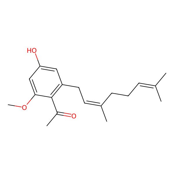 2D Structure of 1-[2-(3,7-Dimethyl-2,6-octadien-1-yl)-4-hydroxy-6-methoxyphenyl]ethanone
