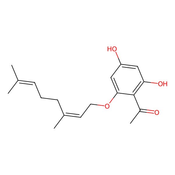 2D Structure of 1-[2-(3,7-Dimethylocta-2,6-dienoxy)-4,6-dihydroxyphenyl]ethanone