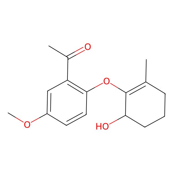 2D Structure of 1-[2-(6-Hydroxy-2-methylcyclohexen-1-yl)oxy-5-methoxyphenyl]ethanone