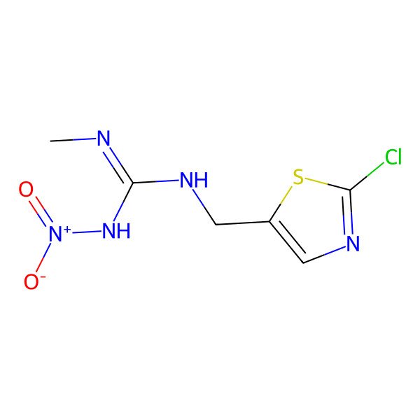 2D Structure of 1-[(2-Chlorothiazol-5-yl)methyl]-2-methyl-3-nitro-guanidine