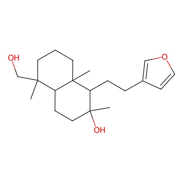 2D Structure of 1-[2-(furan-3-yl)ethyl]-5-(hydroxymethyl)-2,5,8a-trimethyl-3,4,4a,6,7,8-hexahydro-1H-naphthalen-2-ol