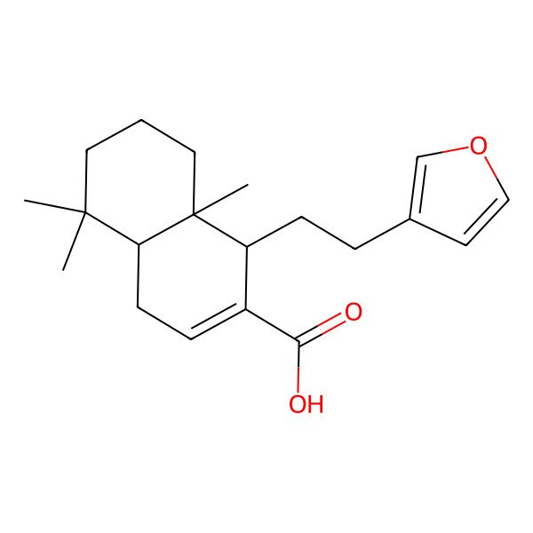 2D Structure of 1-[2-(Furan-3-yl)ethyl]-5,5,8a-trimethyl-1,4,4a,6,7,8-hexahydronaphthalene-2-carboxylic acid
