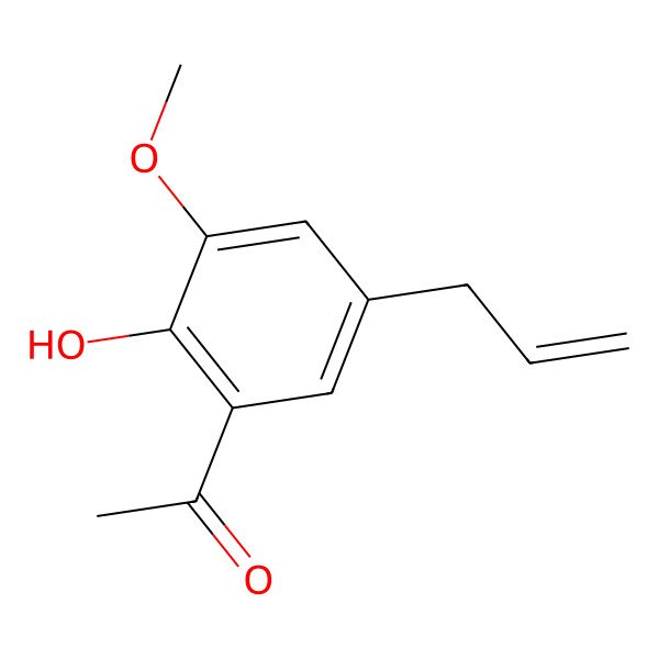 2D Structure of 1-(2-Hydroxy-3-methoxy-5-prop-2-enylphenyl)ethanone