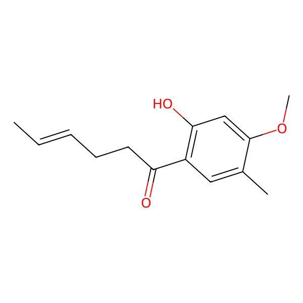 2D Structure of 1-(2-Hydroxy-4-methoxy-5-methylphenyl)hex-4-en-1-one