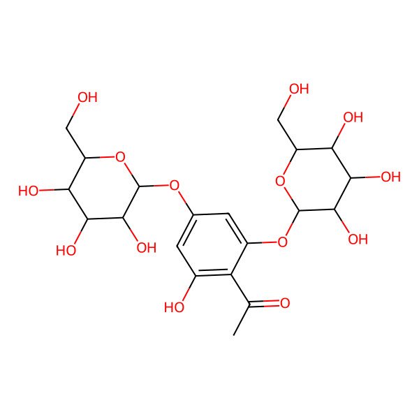 2D Structure of 1-[2-Hydroxy-4,6-bis[[3,4,5-trihydroxy-6-(hydroxymethyl)oxan-2-yl]oxy]phenyl]ethanone