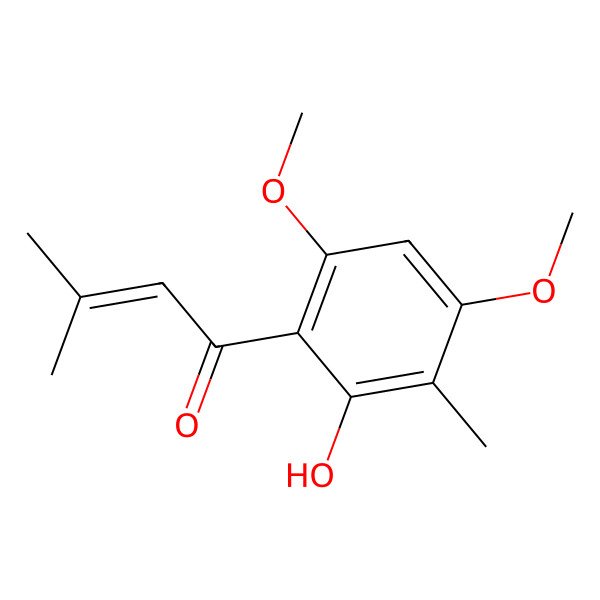 2D Structure of 1-(2-Hydroxy-4,6-dimethoxy-3-methylphenyl)-3-methylbut-2-en-1-one