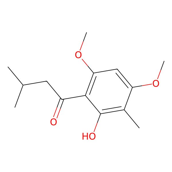 2D Structure of 1-(2-Hydroxy-4,6-dimethoxy-3-methylphenyl)-3-methylbutan-1-one