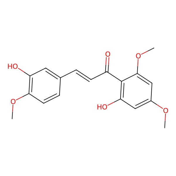 2D Structure of 1-(2-Hydroxy-4,6-dimethoxyphenyl)-3-(3-hydroxy-4-methoxyphenyl)prop-2-en-1-one 2D Structure of 1-(2-Hydroxy-4,6-dimethoxyphenyl)-3-(3-hydroxy-4-methoxyphenyl)prop-2-en-1-one