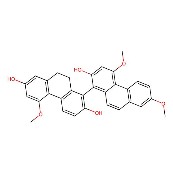 2D Structure of 1-(2-Hydroxy-4,7-dimethoxyphenanthren-1-yl)-5-methoxy-9,10-dihydrophenanthrene-2,7-diol