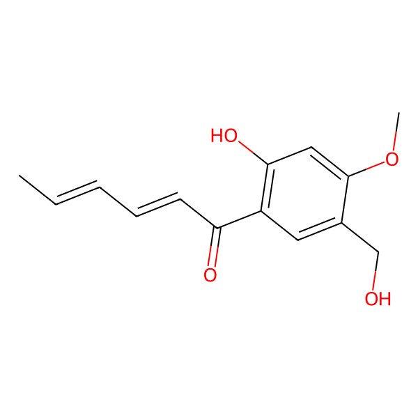 2D Structure of 1-[2-Hydroxy-5-(hydroxymethyl)-4-methoxyphenyl]hexa-2,4-dien-1-one