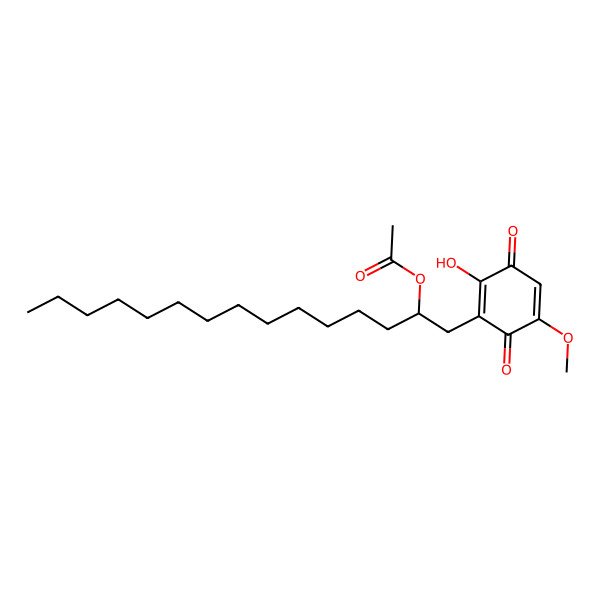 2D Structure of 1-(2-Hydroxy-5-methoxy-3,6-dioxocyclohexa-1,4-dien-1-yl)pentadecan-2-yl acetate