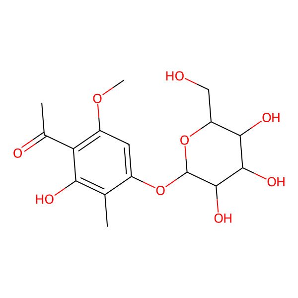 2D Structure of 1-[2-Hydroxy-6-methoxy-3-methyl-4-[3,4,5-trihydroxy-6-(hydroxymethyl)oxan-2-yl]oxyphenyl]ethanone