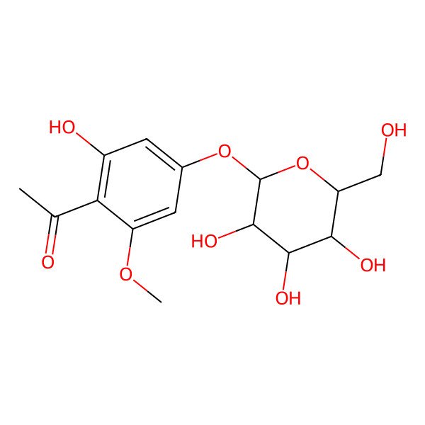 2D Structure of 1-[2-Hydroxy-6-methoxy-4-[3,4,5-trihydroxy-6-(hydroxymethyl)oxan-2-yl]oxyphenyl]ethanone