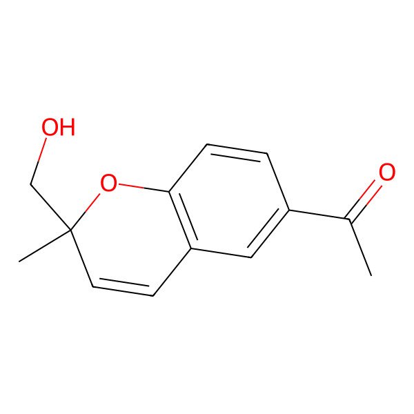 2D Structure of 1-[2-(Hydroxymethyl)-2-methyl-2H-1-benzopyran-6-yl]ethan-1-one