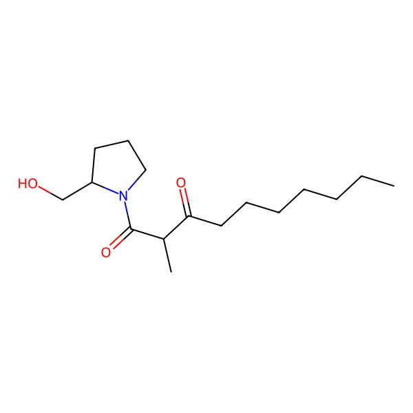 2D Structure of 1-[2-(Hydroxymethyl)pyrrolidin-1-yl]-2-methyldecane-1,3-dione