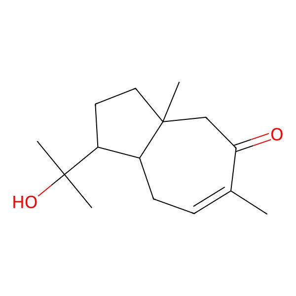 2D Structure of 1-(2-Hydroxypropan-2-yl)-3a,6-dimethyl-1,2,3,4,8,8a-hexahydroazulen-5-one