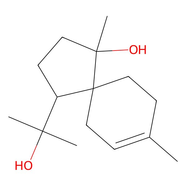 2D Structure of 1-(2-Hydroxypropan-2-yl)-4,8-dimethylspiro[4.5]dec-8-en-4-ol