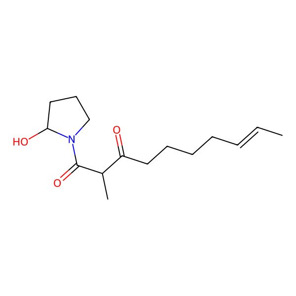 2D Structure of 1-(2-Hydroxypyrrolidin-1-yl)-2-methyldec-8-ene-1,3-dione