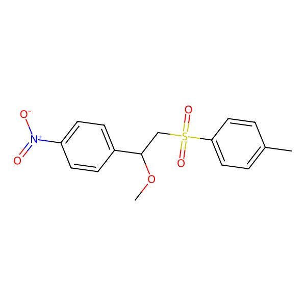 2D Structure of 1-[2-Methoxy-2-(4-nitrophenyl)ethyl]sulfonyl-4-methylbenzene