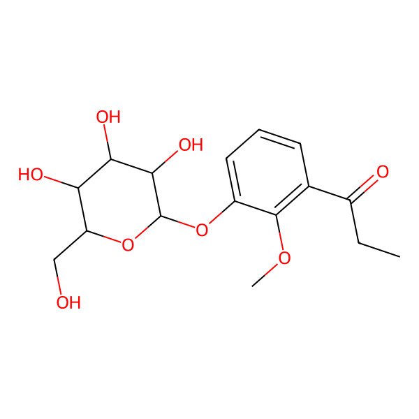 2D Structure of 1-[2-Methoxy-3-[3,4,5-trihydroxy-6-(hydroxymethyl)oxan-2-yl]oxyphenyl]propan-1-one