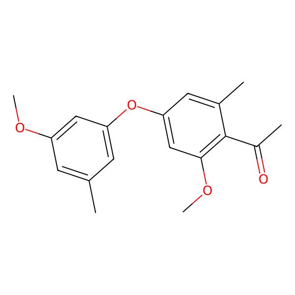 2D Structure of 1-[2-Methoxy-4-(3-methoxy-5-methylphenoxy)-6-methylphenyl]-ethanone