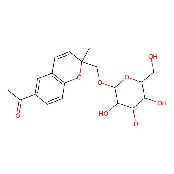 2D Structure of 1-[2-Methyl-2-[[3,4,5-trihydroxy-6-(hydroxymethyl)oxan-2-yl]oxymethyl]chromen-6-yl]ethanone