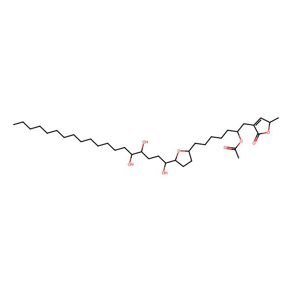 2D Structure of [1-(2-methyl-5-oxo-2H-furan-4-yl)-7-[5-(1,4,5-trihydroxynonadecyl)oxolan-2-yl]heptan-2-yl] acetate