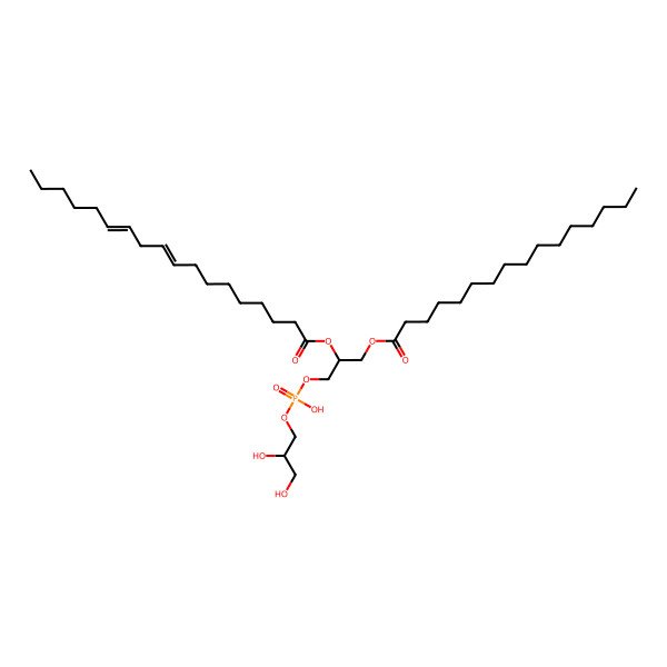 2D Structure of [1-[2,3-Dihydroxypropoxy(hydroxy)phosphoryl]oxy-3-hexadecanoyloxypropan-2-yl] octadeca-9,12-dienoate