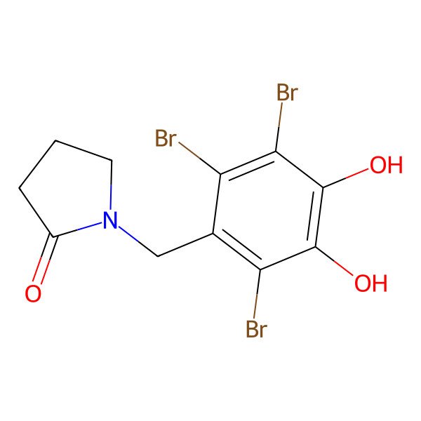 2D Structure of 1-(2,3,6-Tribromo-4,5-dihydroxybenzyl)-pyrrolidin-2-one