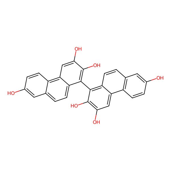 2D Structure of 1-(2,3,7-Trihydroxyphenanthren-1-yl)phenanthrene-2,3,7-triol