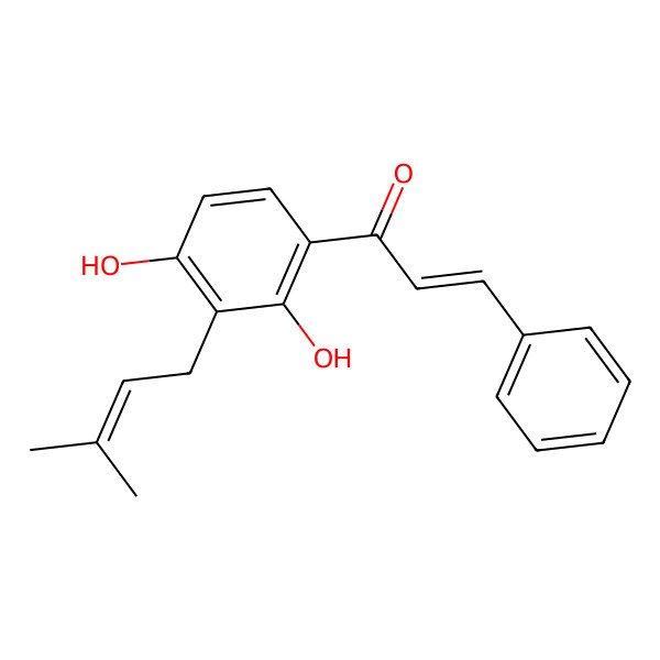 2D Structure of 1-[2,4-Dihydroxy-3-(3-methylbut-2-enyl)phenyl]-3-phenylprop-2-en-1-one