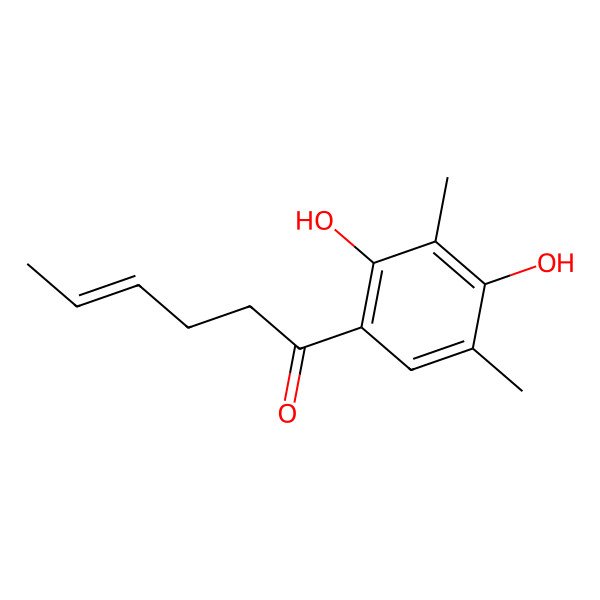 2D Structure of 1-(2,4-Dihydroxy-3,5-dimethylphenyl)hex-4-en-1-one