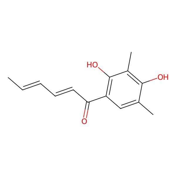 2D Structure of 1-(2,4-Dihydroxy-3,5-dimethylphenyl)hexa-2,4-dien-1-one