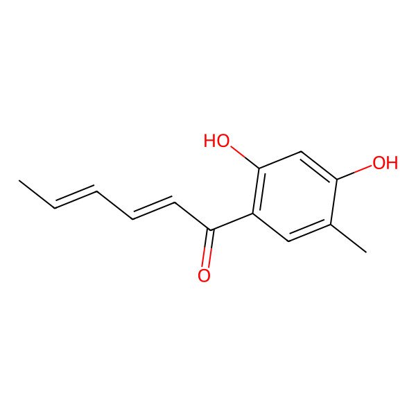 2D Structure of 1-(2,4-Dihydroxy-5-methylphenyl)hexa-2,4-dien-1-one