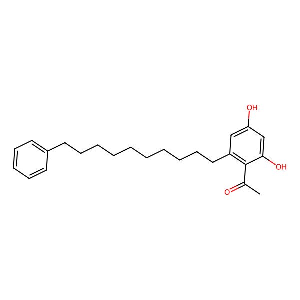 2D Structure of 1-[2,4-Dihydroxy-6-(10-phenyldecyl)phenyl)ethanone 2D Structure of 1-[2,4-Dihydroxy-6-(10-phenyldecyl)phenyl)ethanone