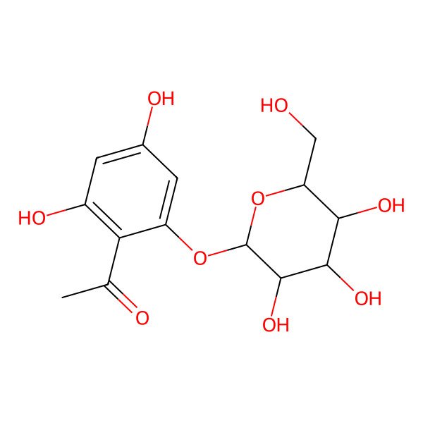 2D Structure of 1-[2,4-Dihydroxy-6-[3,4,5-trihydroxy-6-(hydroxymethyl)oxan-2-yl]oxyphenyl]ethanone