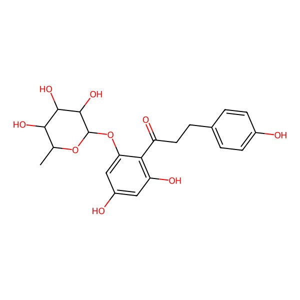 2D Structure of 1-[2,4-Dihydroxy-6-(3,4,5-trihydroxy-6-methyloxan-2-yl)oxyphenyl]-3-(4-hydroxyphenyl)propan-1-one