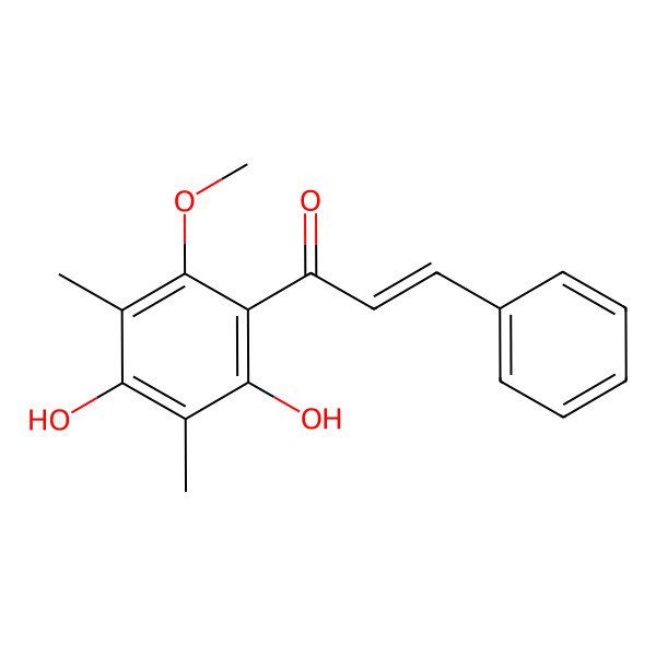 2D Structure of 1-(2,4-Dihydroxy-6-methoxy-3,5-dimethylphenyl)-3-phenylprop-2-en-1-one