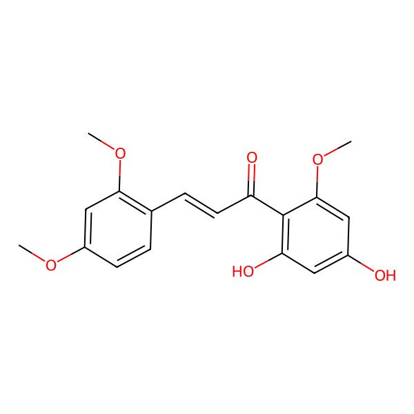 2D Structure of 1-(2,4-Dihydroxy-6-methoxyphenyl)-3-(2,4-dimethoxyphenyl)prop-2-en-1-one
