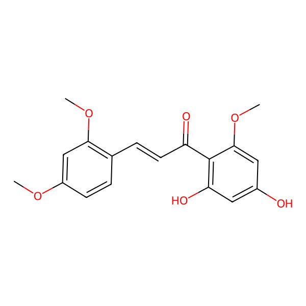 2D Structure of 1-(2,4-Dihydroxy-6-methoxyphenyl)-3-(2,4-dimethoxyphenyl)prop-2-en-1-one 2D Structure of 1-(2,4-Dihydroxy-6-methoxyphenyl)-3-(2,4-dimethoxyphenyl)prop-2-en-1-one